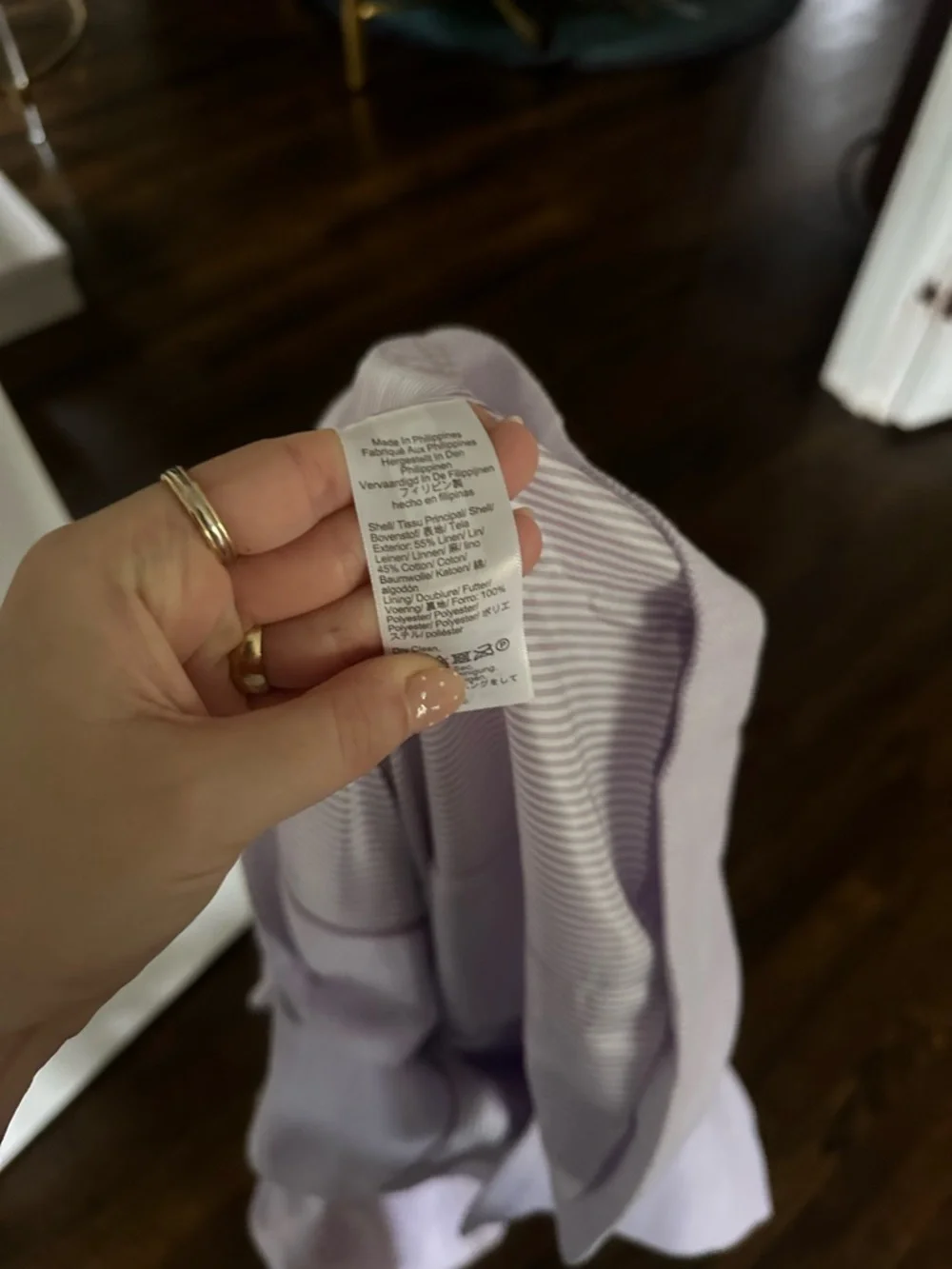 J.Crew Herringbone one-button blazer Light purple Size 10 Cotton Linen - Picture 5 of 5